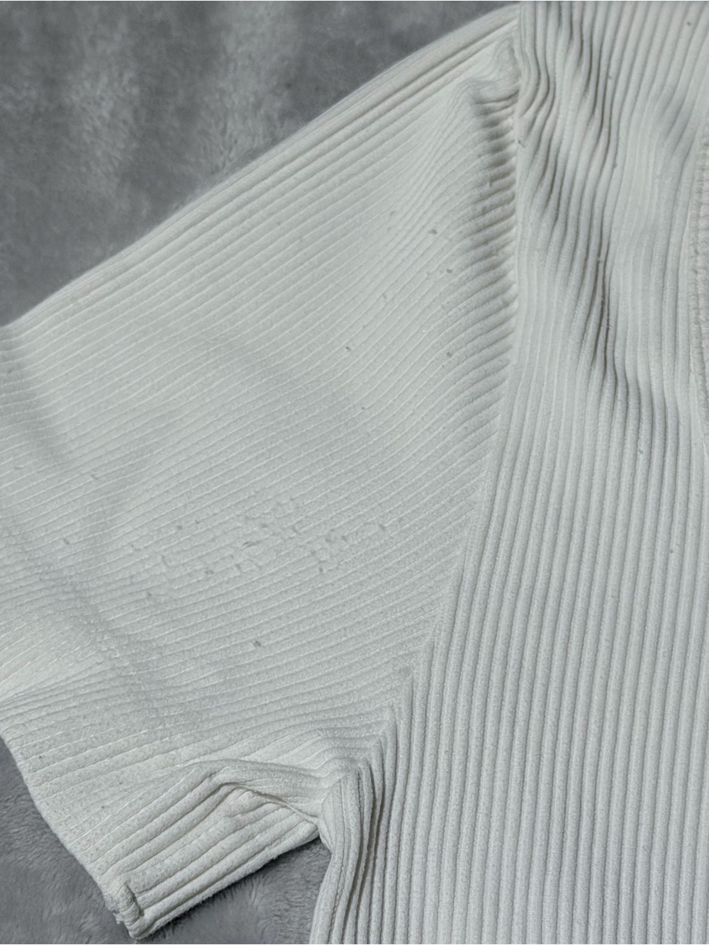 Women’s White Ribbed Square Neck Crop Top - Picture 5 of 5